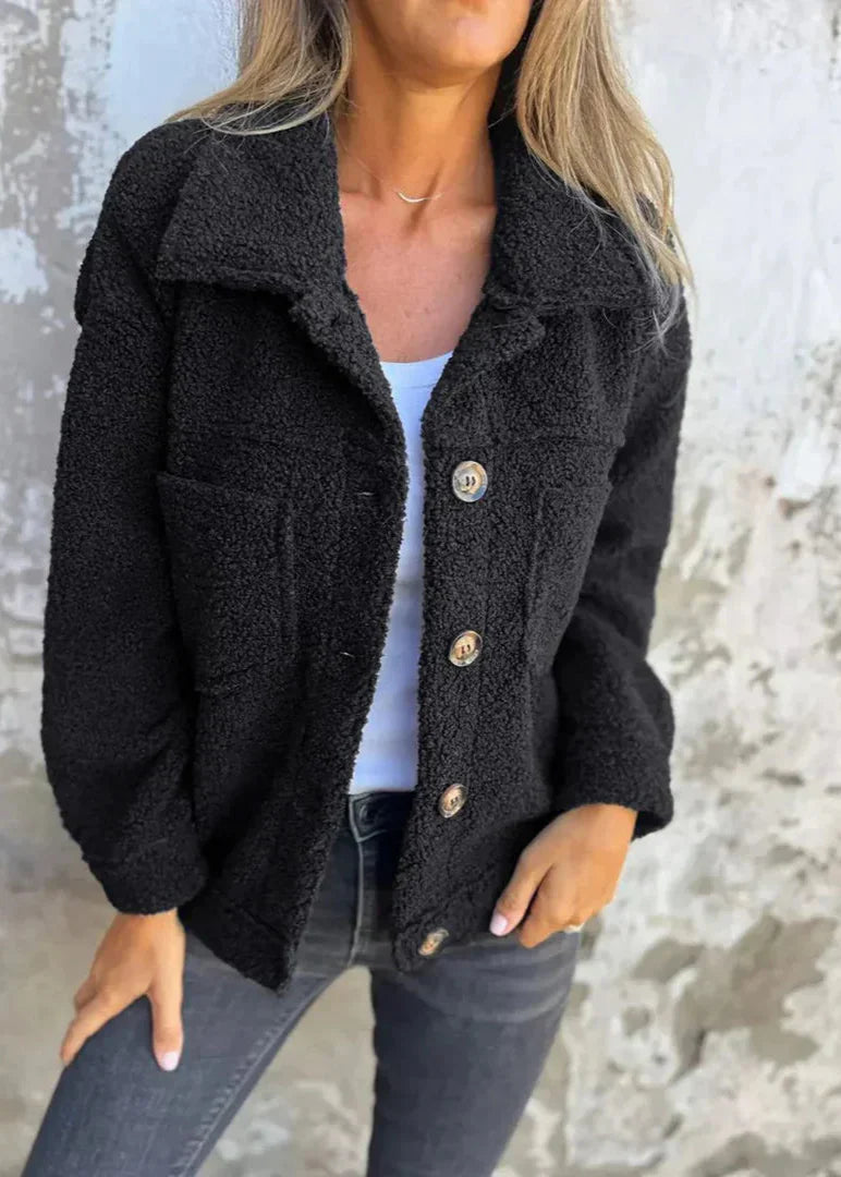 Katia ~ myk fleecejakke med knapper